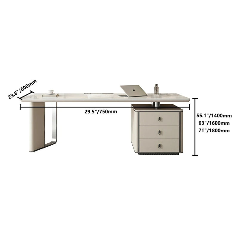 Luxury Stone & Leather Executive Desk | Office Furniture