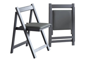 Folding Dining Chairs - 2-Pack Wooden Chairs with Padded Seats