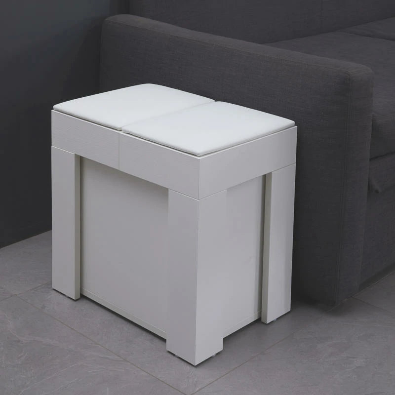Extendable Stool Set - Space Saving Padded Bench - Modern