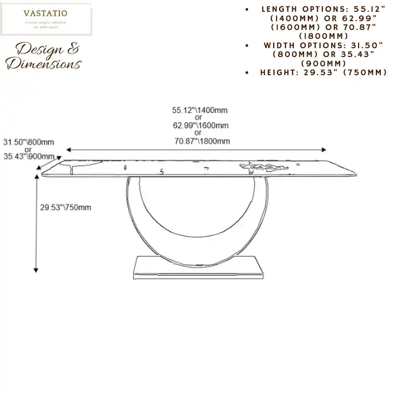 Marble Top Dining Table with Curved Metal Base for Sale