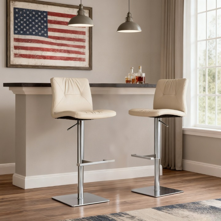 Adjustable Beige Bar Stool | Kitchen & Bar Seating