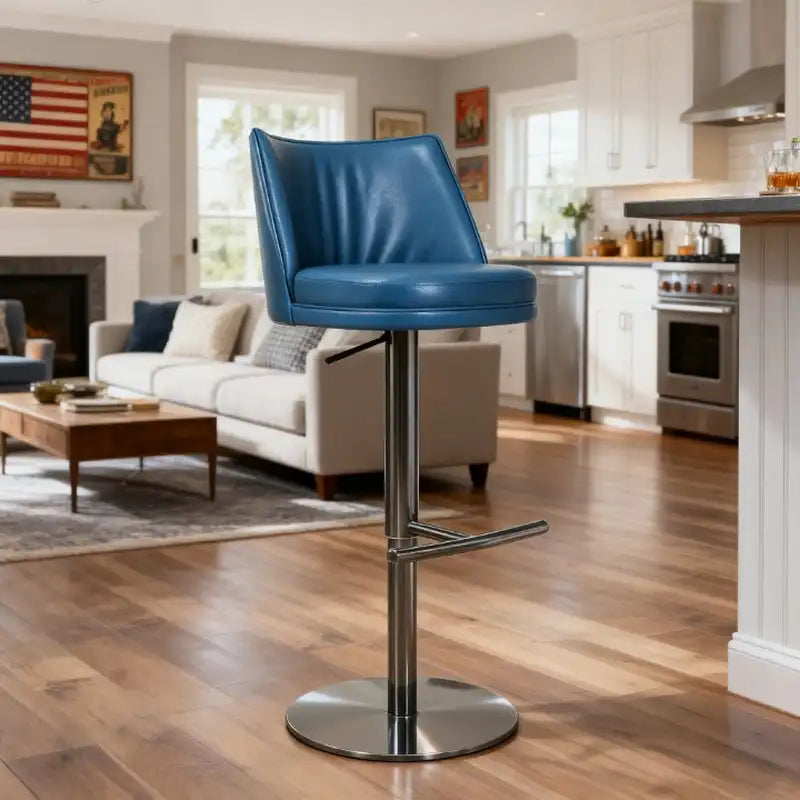 Velvet Swivel Bar Stool - Burnt Orange & Gold Base