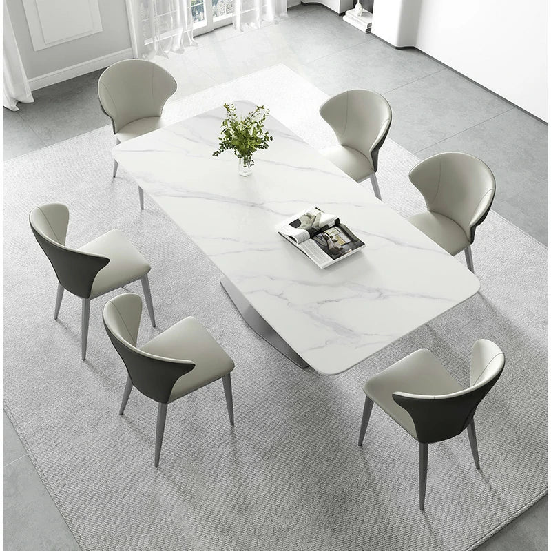Modern Rectangular Dining Table with Sculptural Base
