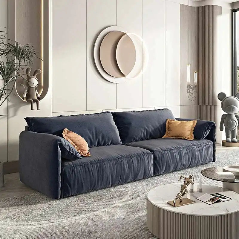 Modern Gray Velvet Sofa - Cozy Luxury Living Room Seat