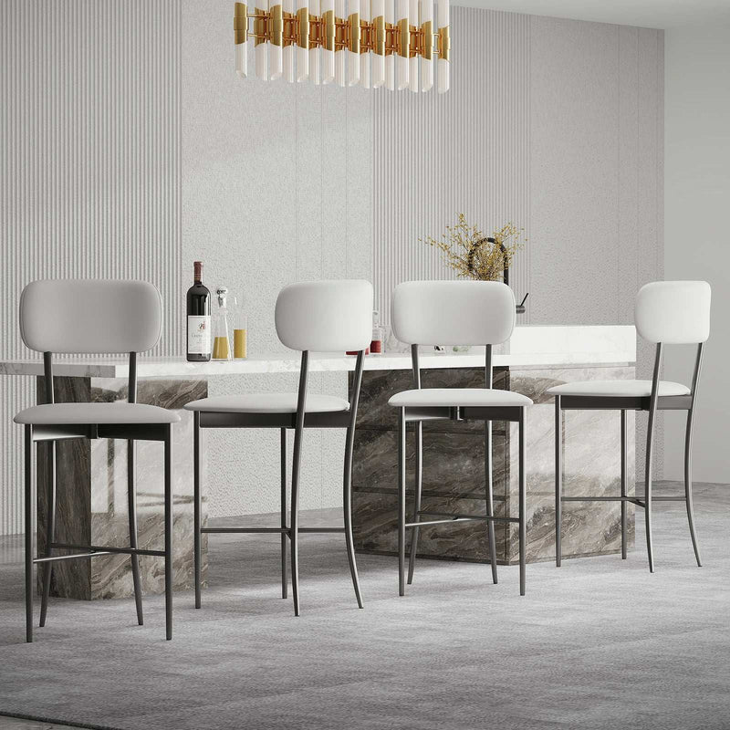 Wide Seat White Bar Stool - 300lb Capacity | Kitchen & Bar
