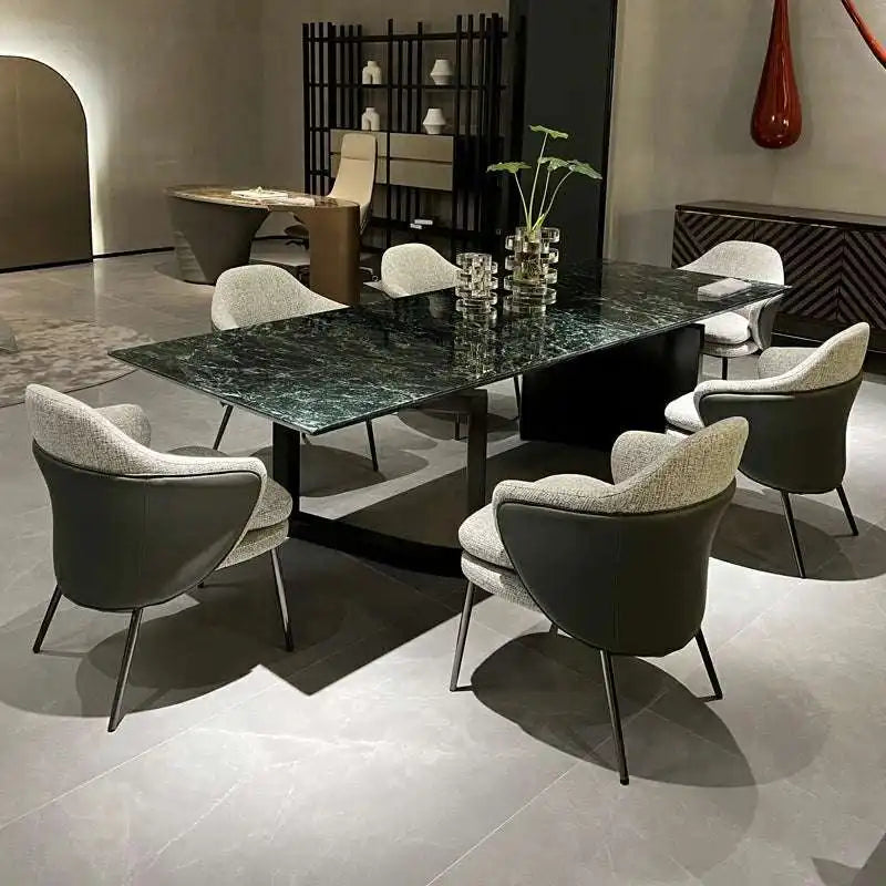 Curved Accent Chair | Fabric & Faux Leather | Modern Design