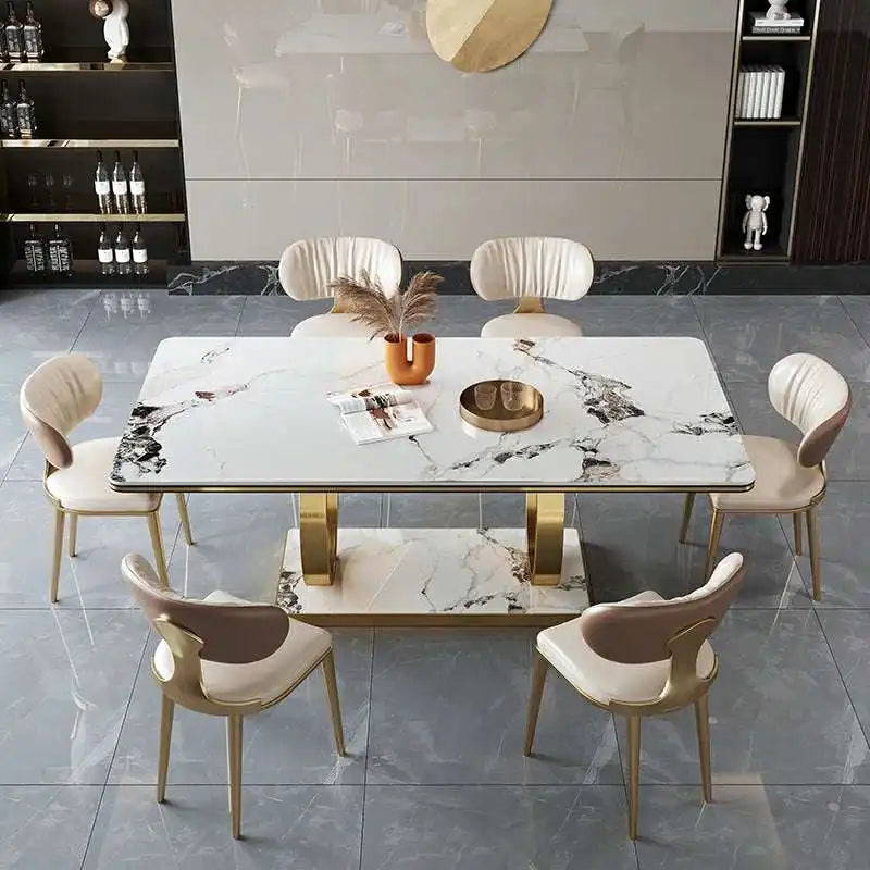 Marble Dining Table - Gold Base | Modern Elegance