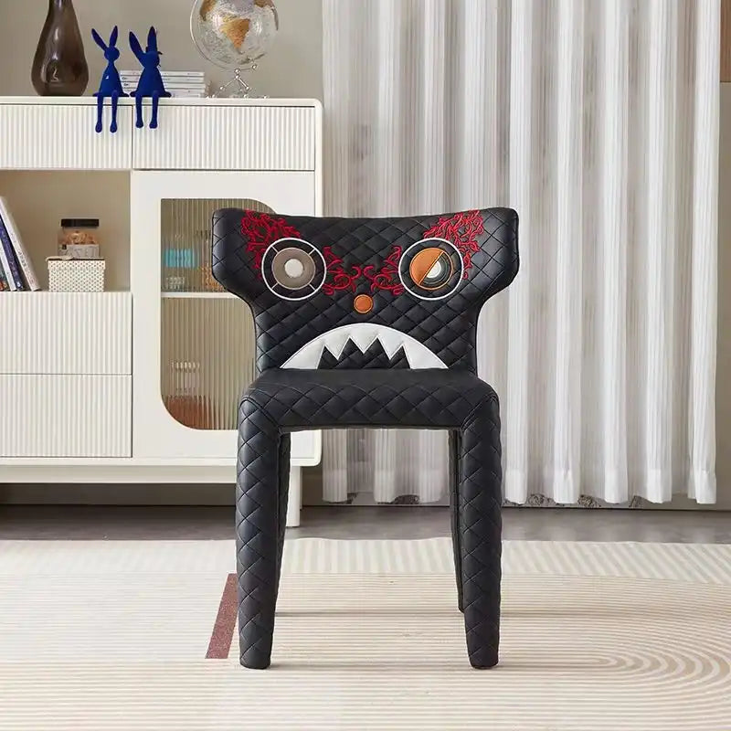 Fun Monster Chair - Quilted Kids Chair | Playful Design 38''H8''W7''D #000000