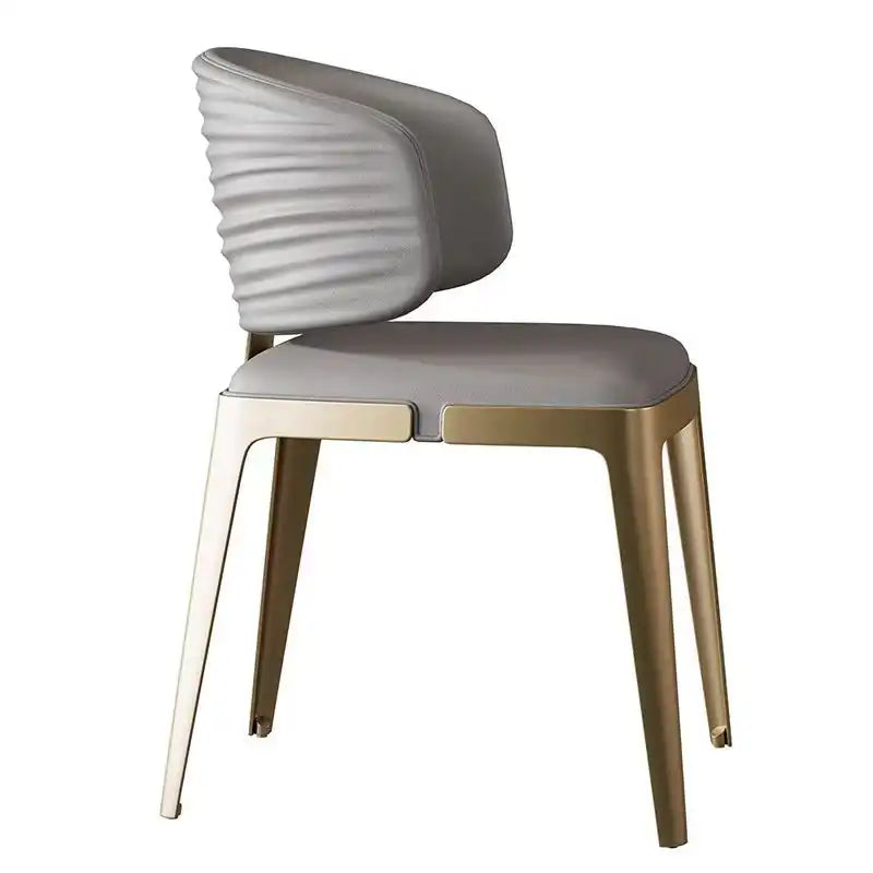 Cream Dining Chair with Gold Legs - Elegant Seating 32''H2''W2''D #C0C0C0