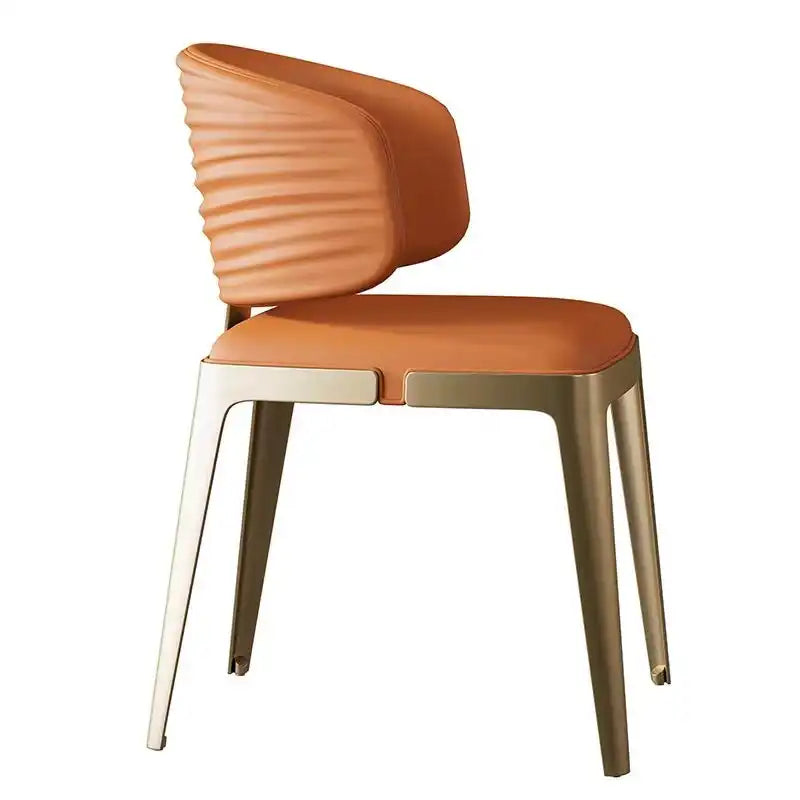 Cream Dining Chair with Gold Legs - Elegant Seating 32''H2''W2''D #FF7F24
