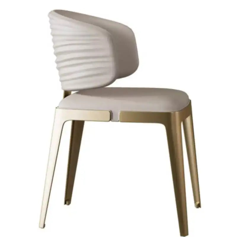 Cream Dining Chair with Gold Legs - Elegant Seating 32''H2''W2''D #FFFFF0