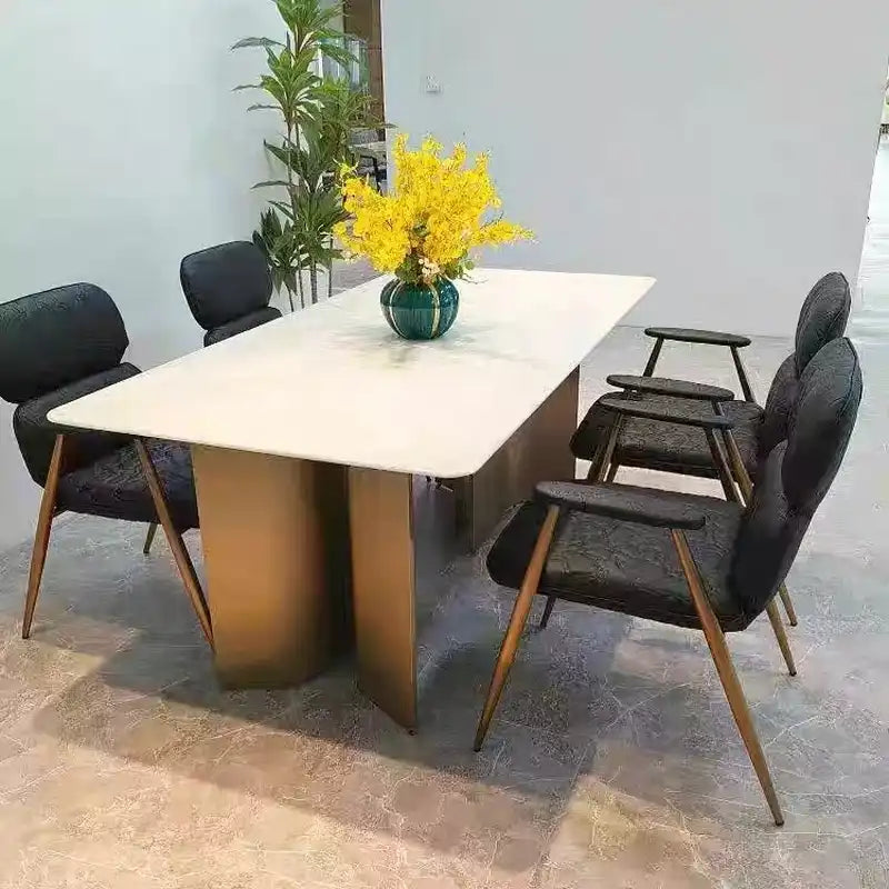 Black Leather Dining Chair | Stainless Steel Legs | Modern Design