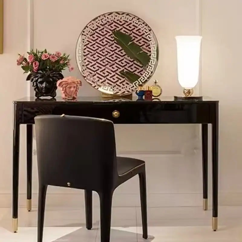 Black & Gold Dining Chair - Modern Accent Seating