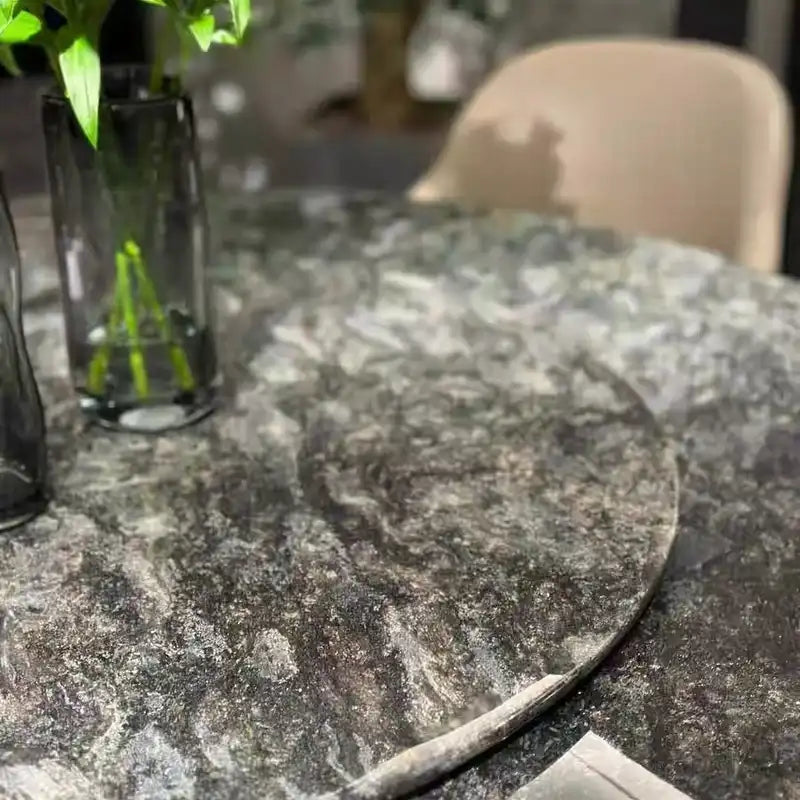 Marble Dining Table with Spinning Lazy Susan