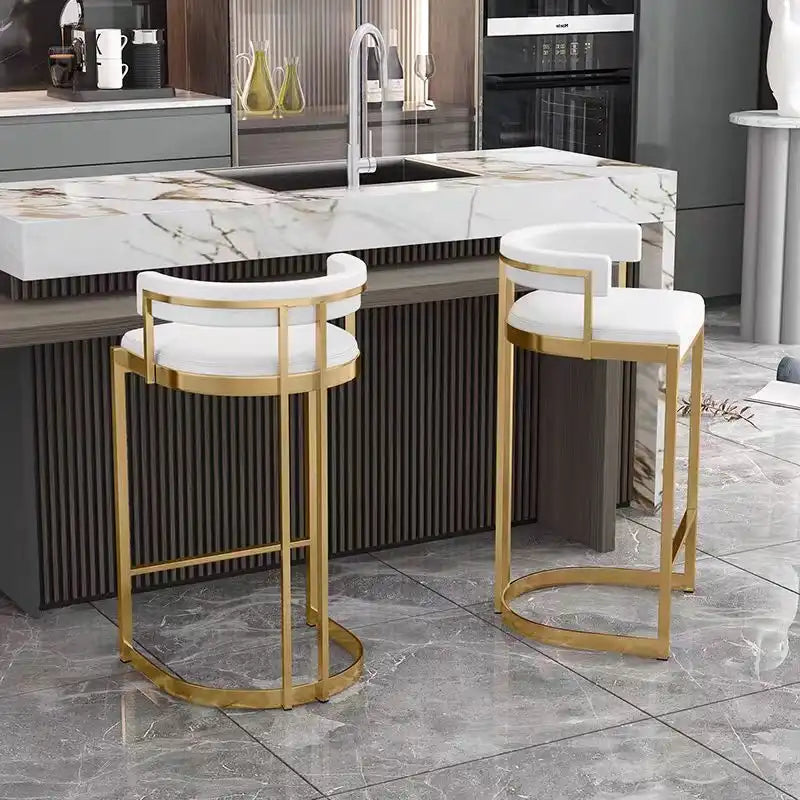 Green Velvet Bar Stool | Gold Base Adjustable Swivel