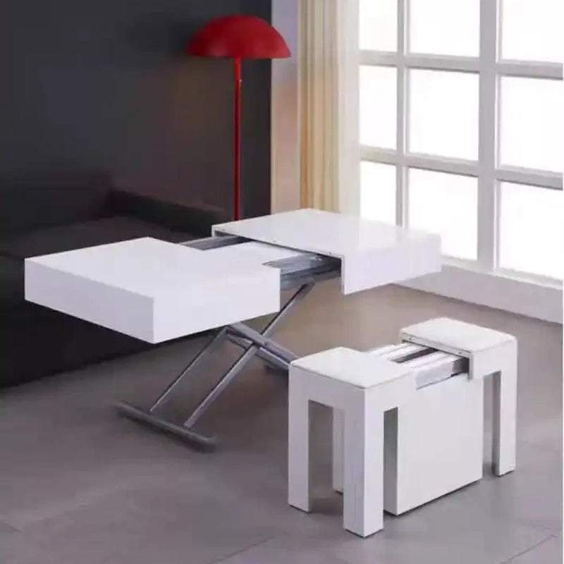 Extendable Stool Set - Space Saving Padded Bench - Modern