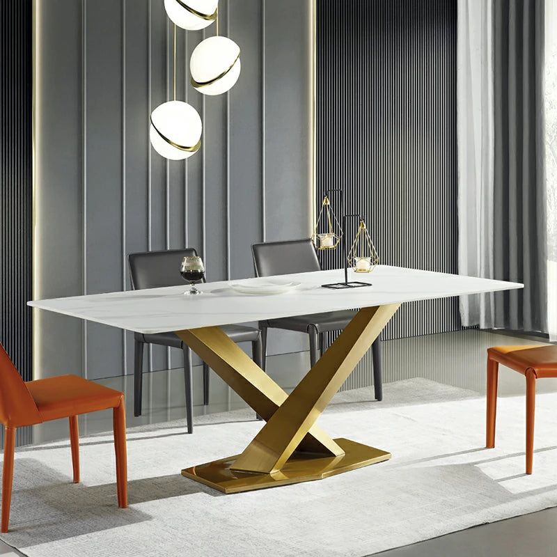 Black Modern Dining Table with X-Base – Sleek Dinning