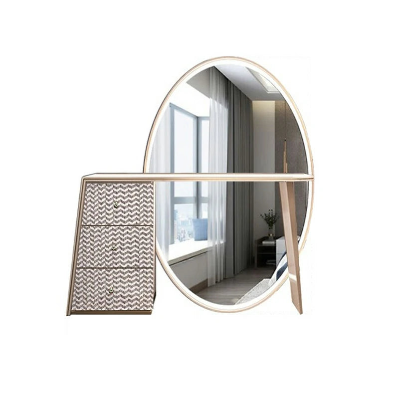 COMUHOME Luxury Makeup Vanity Table with LED Mirror and Elegant Chair