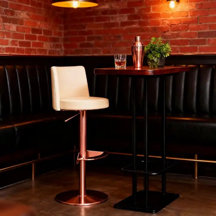 Pink Bar Stool: Adjustable Height Swivel | Modern Comfort