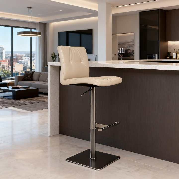 Adjustable Beige Bar Stool | Kitchen & Bar Seating