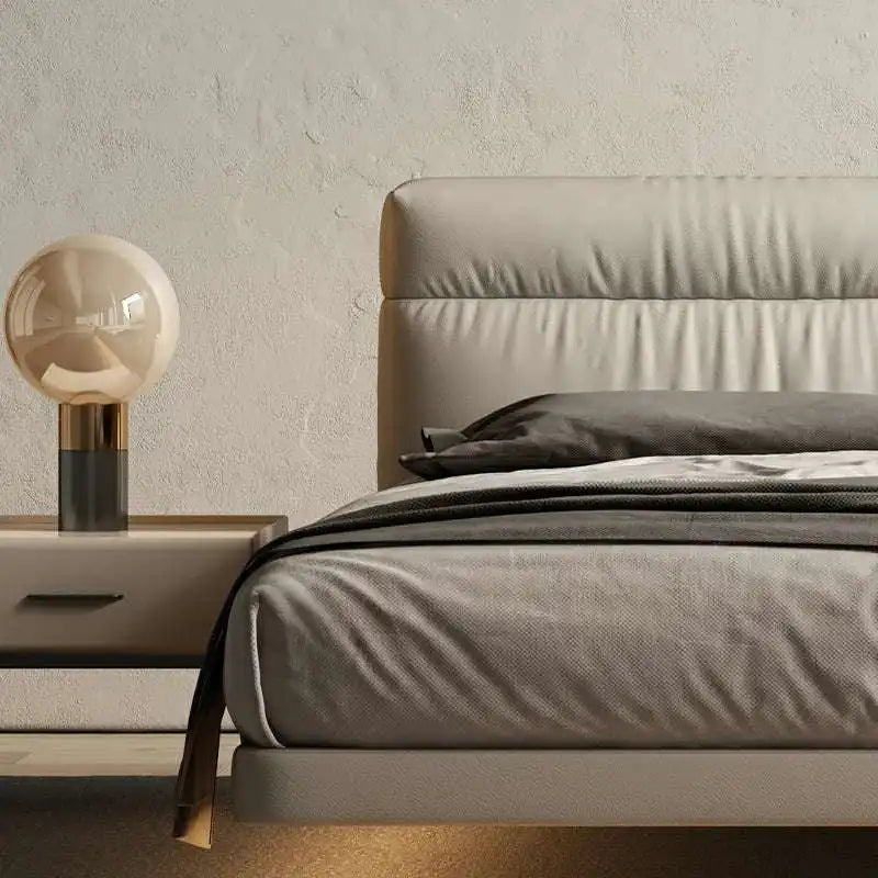 Faux Leather Platform Bed with Ambient LED Lighting