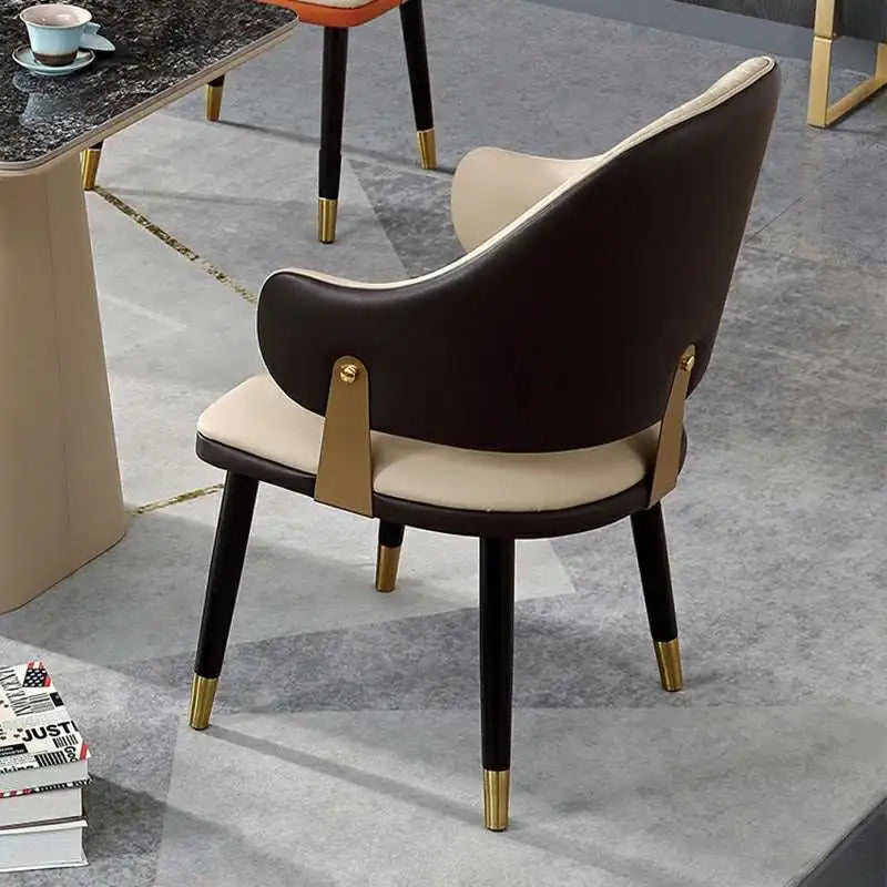 Luxe Upholstered Dining Chair - Gold Accents & Modern Design