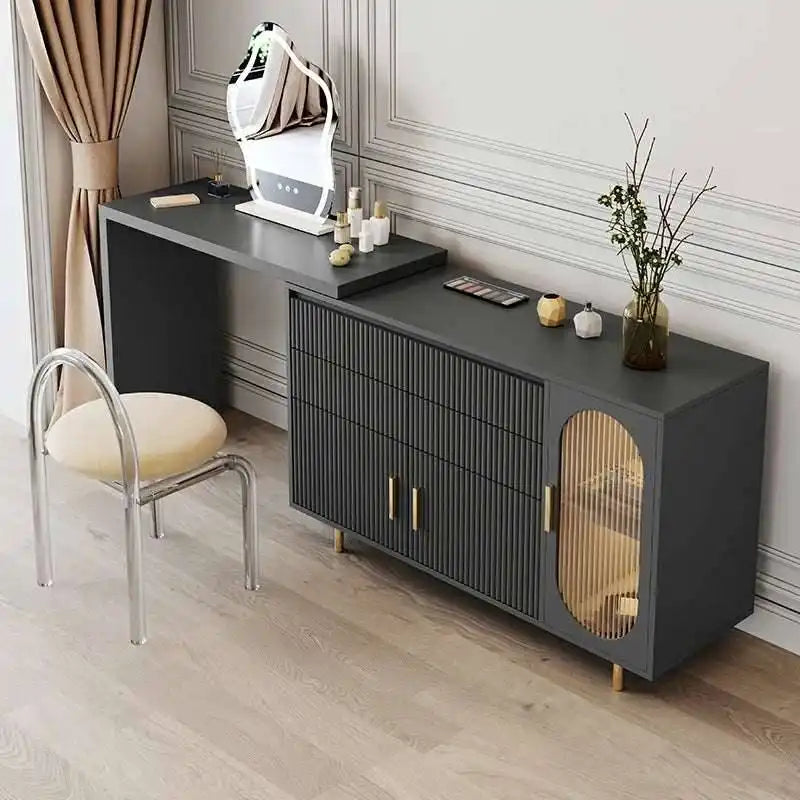 Modern Vanity/Dressing Table Set with LED Mirror & Storage