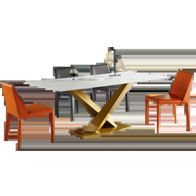 Black Modern Dining Table - X-Base | Sleek Dining for 6