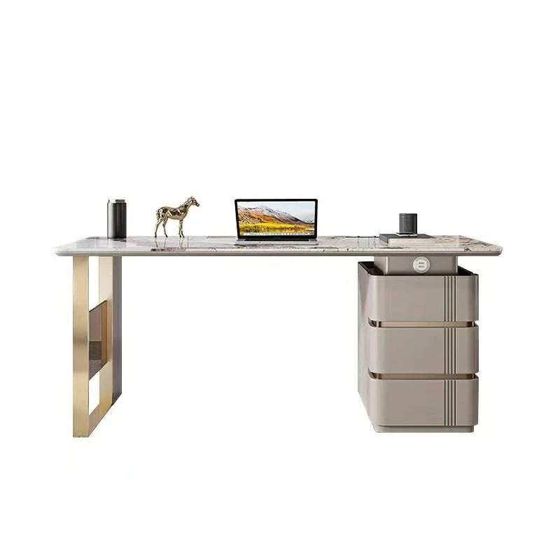 Modern Marble Executive Desk with Storage | 3 Sizes