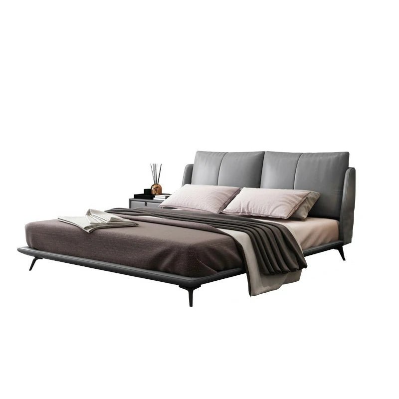 Gray Fabric Platform Bed | Modern Upholstered Bed Frame