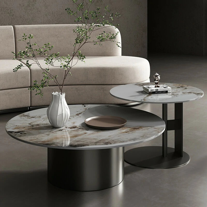 Marble Nesting Coffee Tables | Modern Gold Base