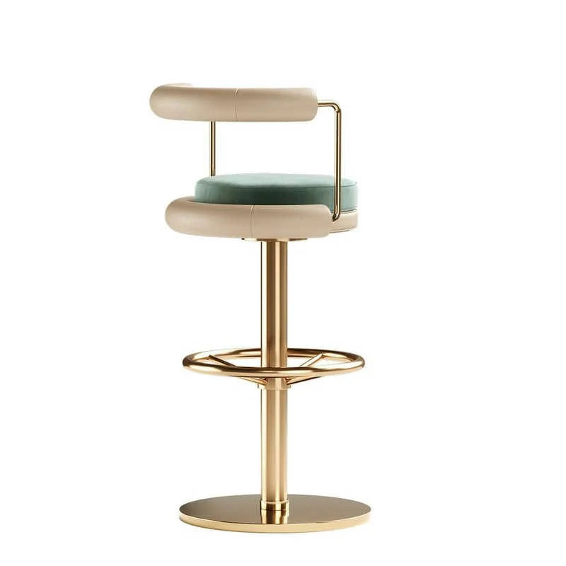 Luxury Swivel Bar Stool with Gold Base and Velvet Cushion