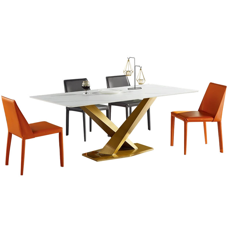 Black Modern Dining Table with X-Base – Sleek Dinning