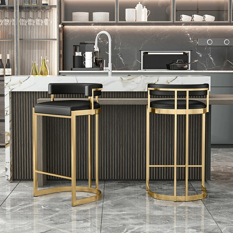 Modern Velvet & Gold Bar Stools – Luxury Counter Seating for Kitchen Islands & Home Bars