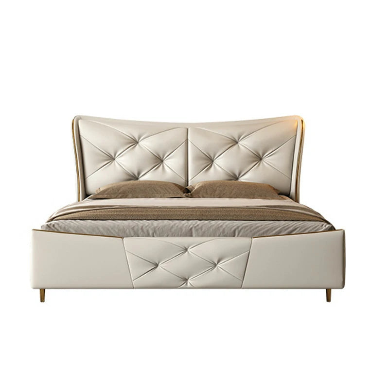 Luxury Platform Bed with Wingback Tufted Frame