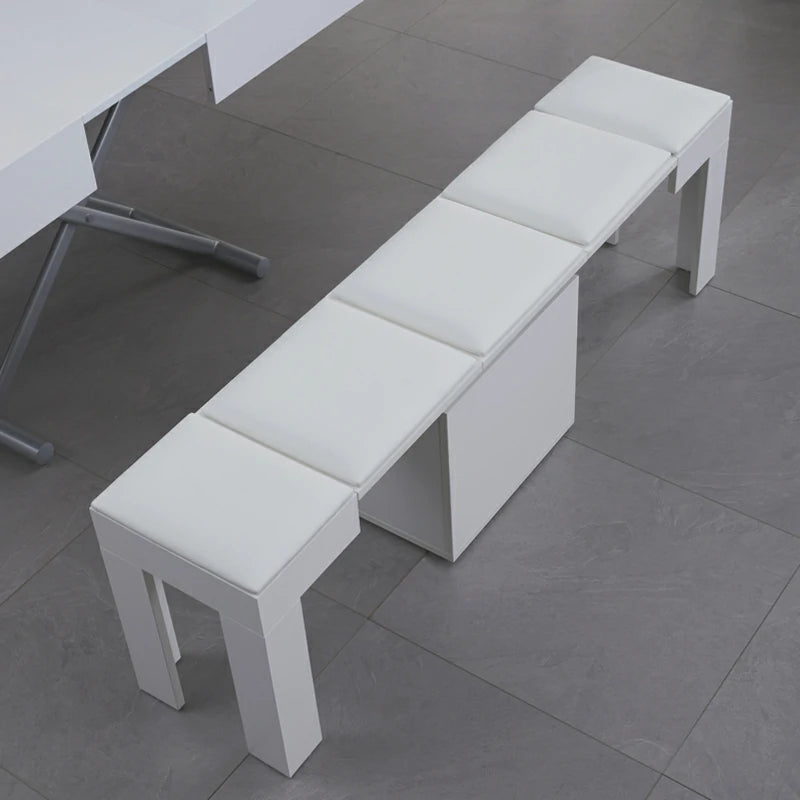 Extendable Stool Set - Space Saving Padded Bench - Modern