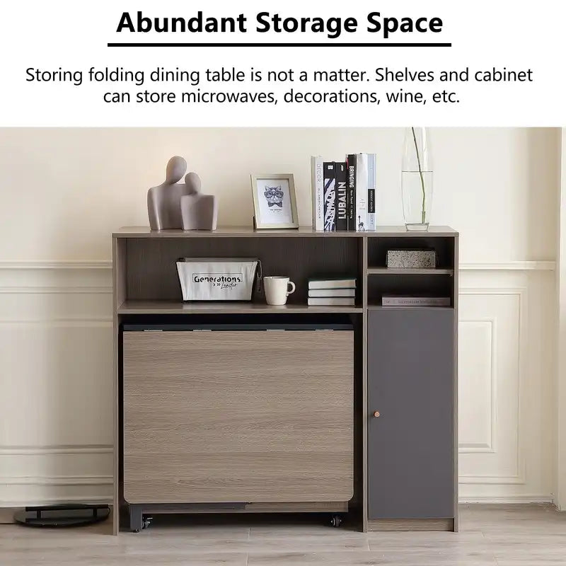 Modern Kitchen Pantry Sideboard with Shelves in Grey