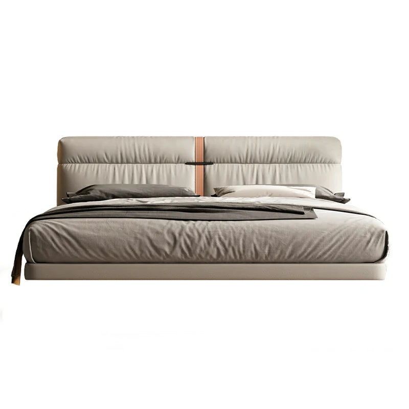Faux Leather Platform Bed with Ambient LED Lighting
