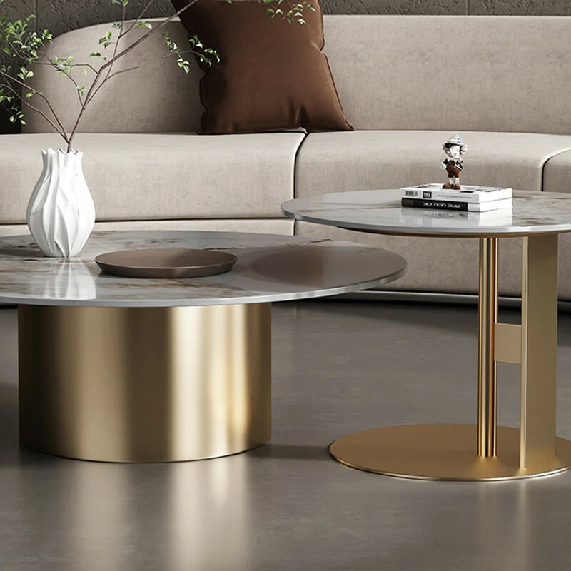 Marble Nesting Coffee Tables | Modern Gold Base