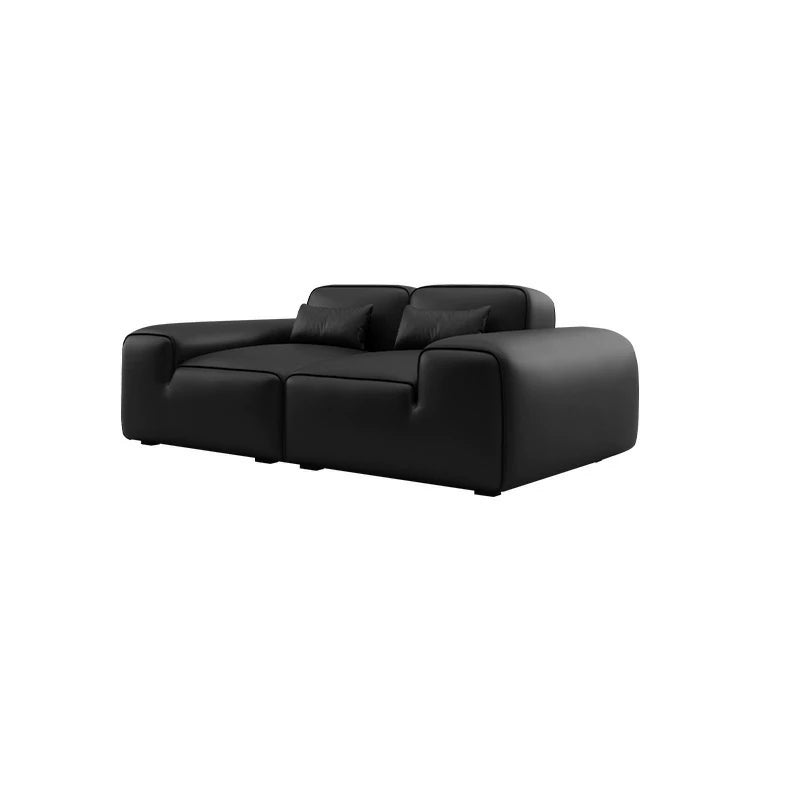 Black Leather Sectional Sofa - Modern Comfort