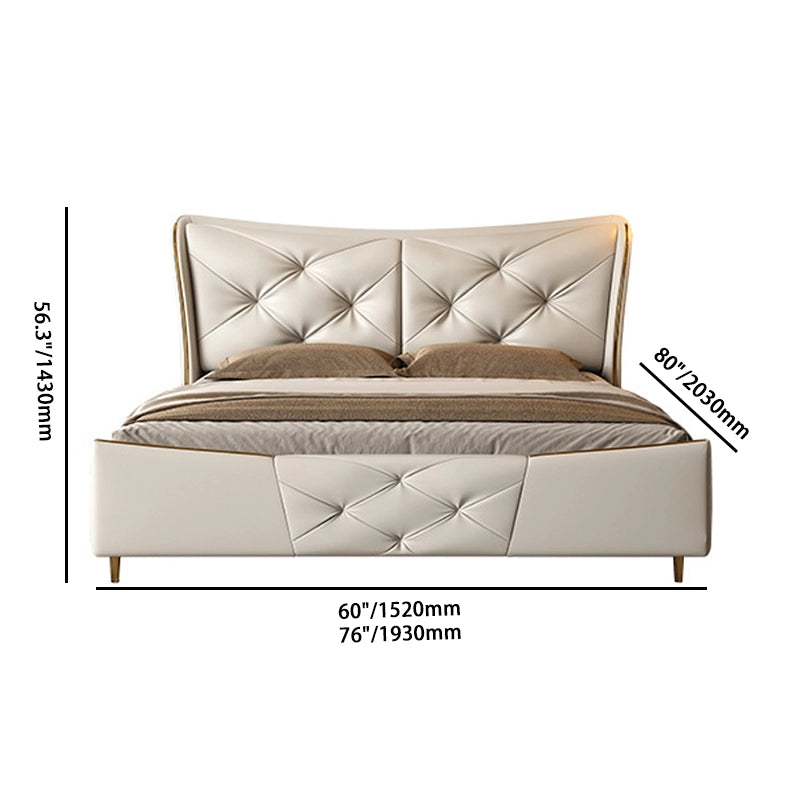 Luxury Platform Bed with Wingback Tufted Frame