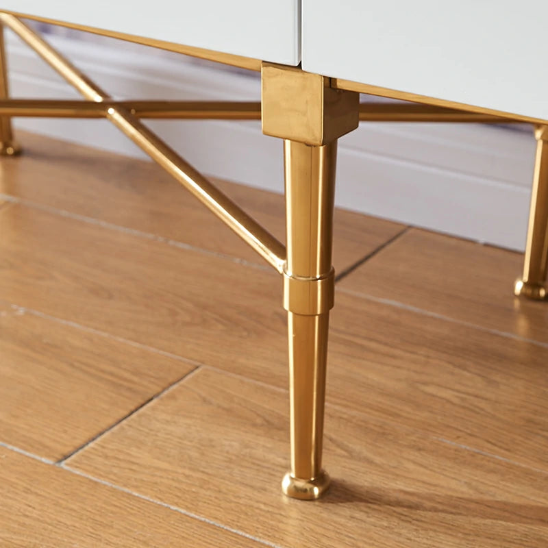 Black Marble TV Stand with Gold Accents | Media Console