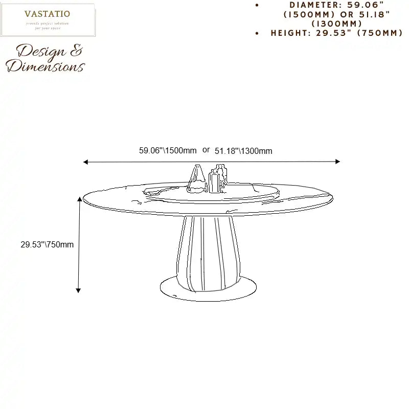 Round Marble Dining Table - Seats Up To 8