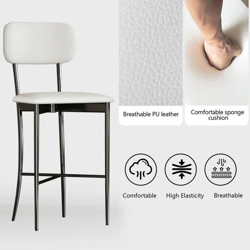 Wide Back Bar Stool – 300 lb Capacity, Modern Style