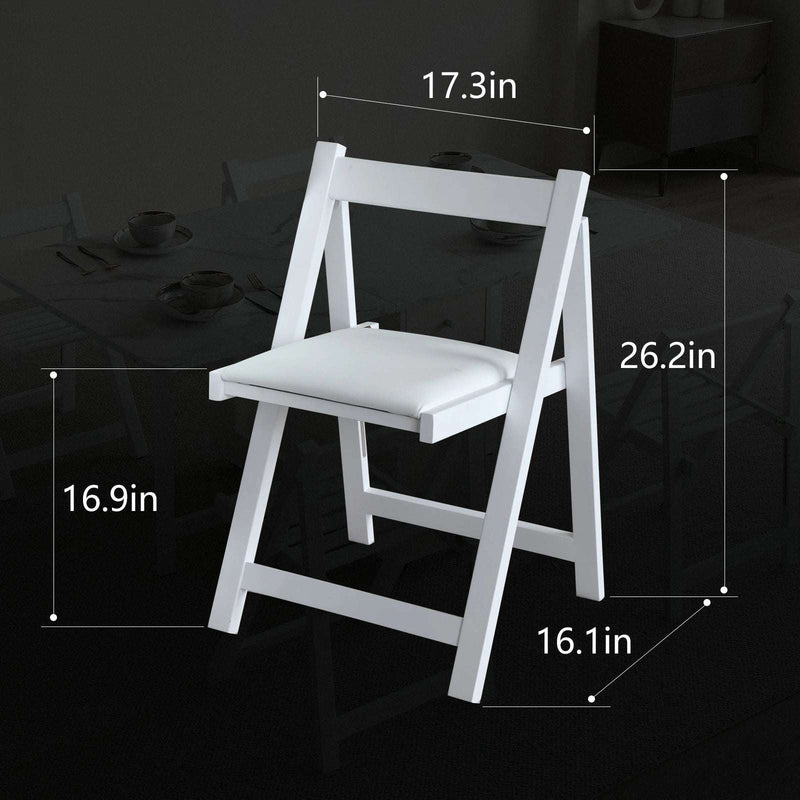 Wooden Folding Dining Chairs with Cushions