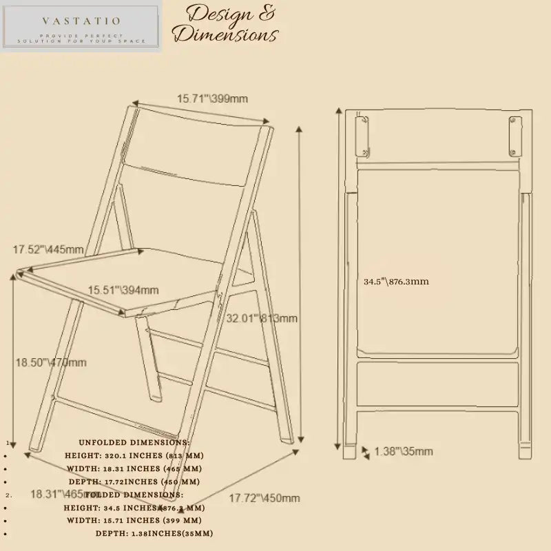 Heavy-Duty Folding Chairs - Cushioned Stackable 2-Pack