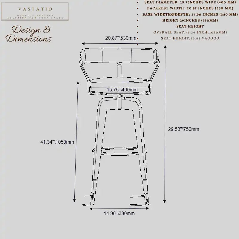 Walnut Swivel Bar Stool - Modern Kitchen & Bar Seating