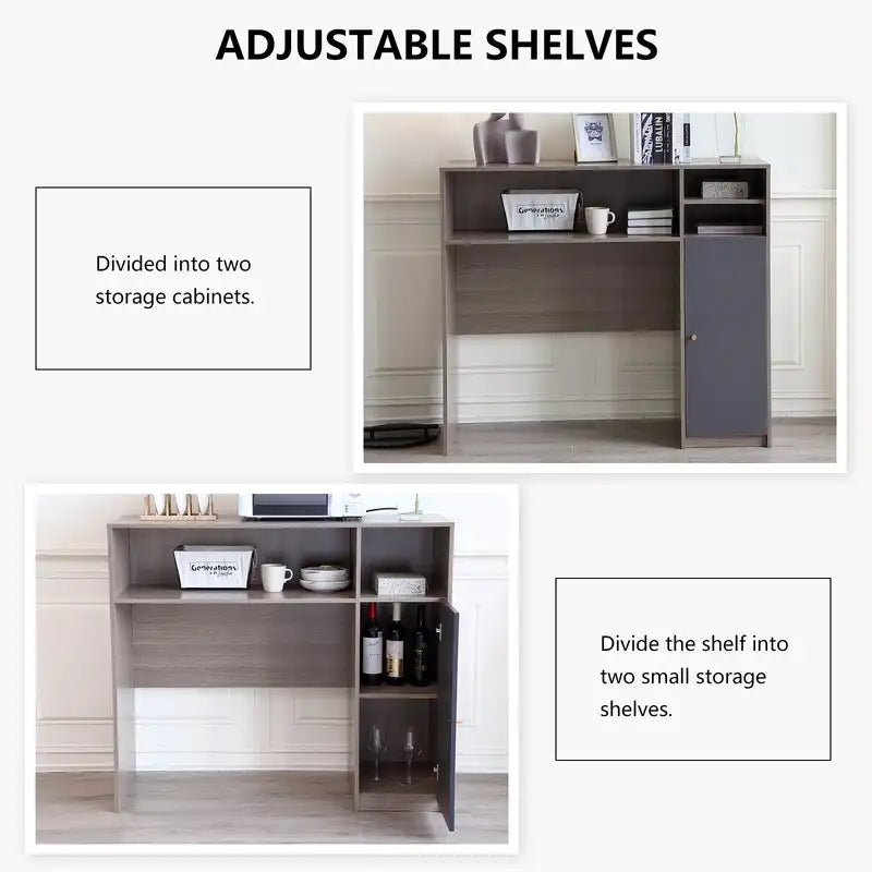 Modern Kitchen Pantry Sideboard with Shelves in Grey