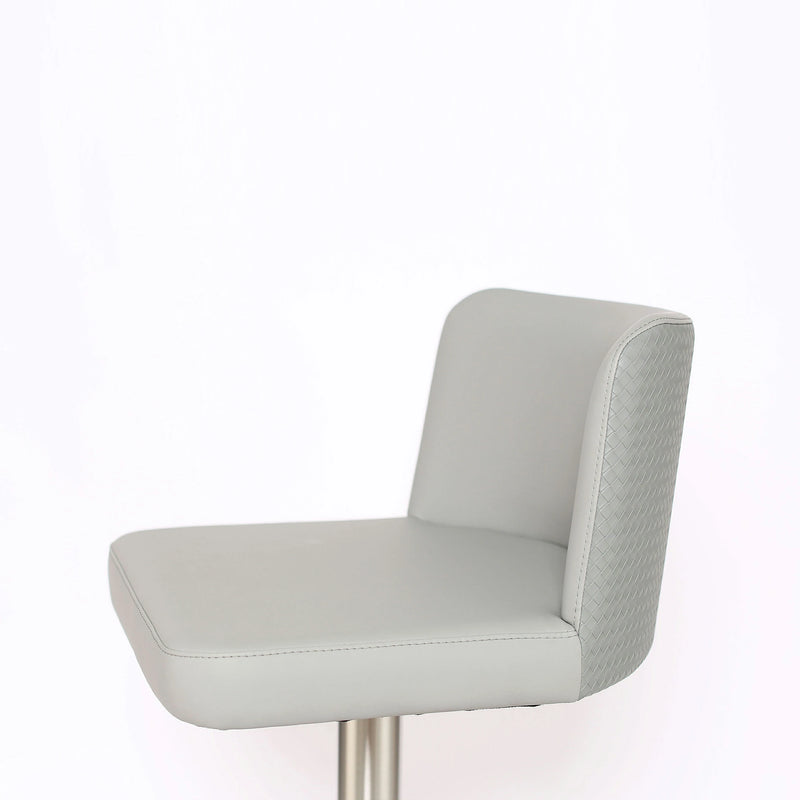 Gray Adjustable Bar Stool | Stainless Steel Base
