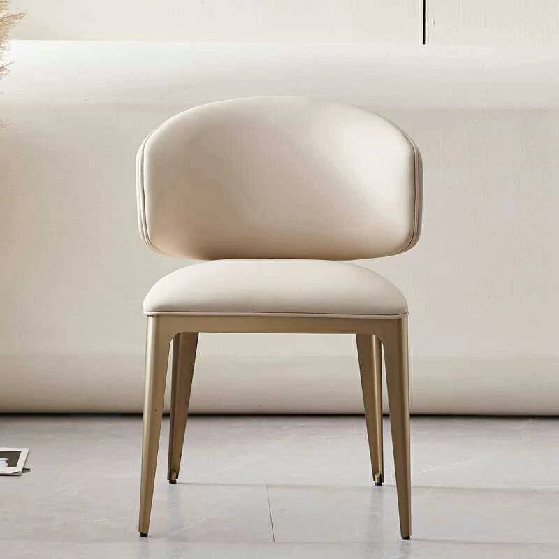 Cream Dining Chair with Gold Stainless Steel Legs –Comfy